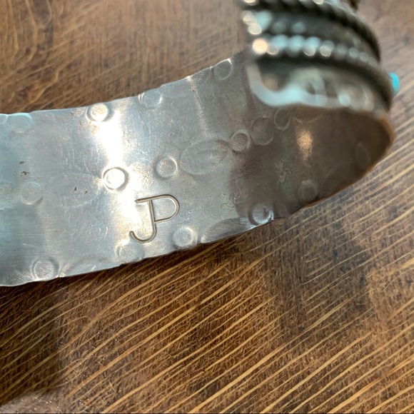 Native American Turquoise and Sterling Silver Cuff Bracelet - Picture 9 of 12